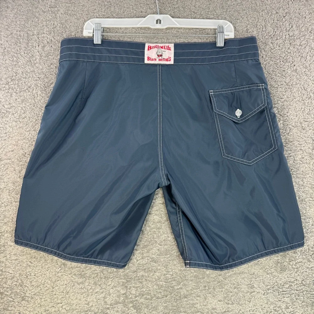 Birdwell Beach Britches Mens 36 Navy Blue Board Shorts Made USA Surf *REPAIRED*